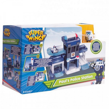 Игровой набор Super Wings Полицейский пункт Пола.Трансформер ПОЛ EU720815S