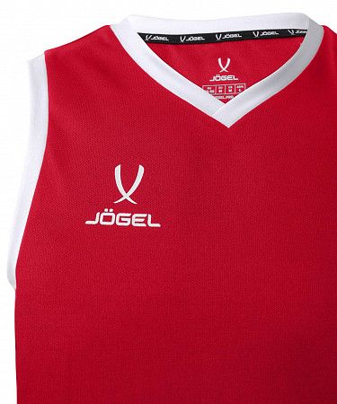 На картинке изображен Майка баскетбольная детская Jogel Camp Basic JC2TA0121.R2-K red Майка баскетбольная детская Jogel Camp Basic JC2TA0121.R2-K red