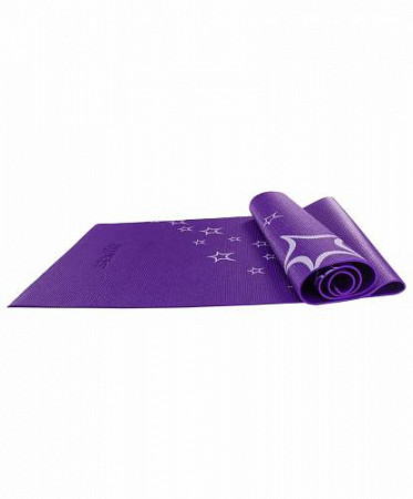 Гимнастический коврик для йоги, фитнеса с рисунком Starfit FM-102 PVC purple (173x61x0,4)