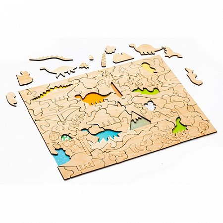 На картинке изображен Развивающий эко-пазл раскраска Bradex Динозавры DE 0423 Развивающий эко-пазл раскраска Bradex Динозавры DE 0423