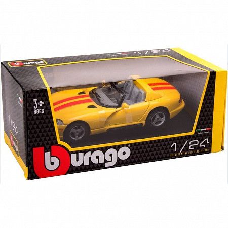 Коллекционная машина Bburago 1:24 Dodge Viper RT/10 (18-22024) yellow