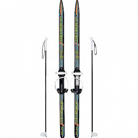 Лыжи подростковые Тяни-толкай Ski Race с палками (140/105) black