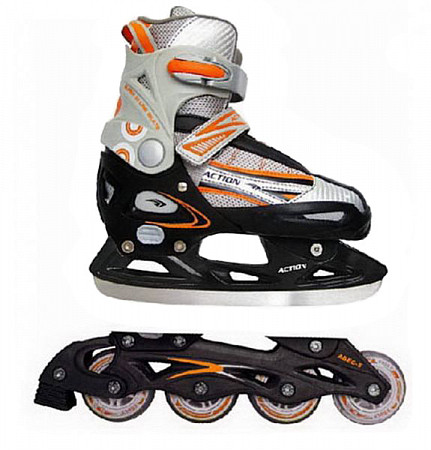 Коньки хоккейные Vimpex Sport PW-223 A-1 Plastic orange