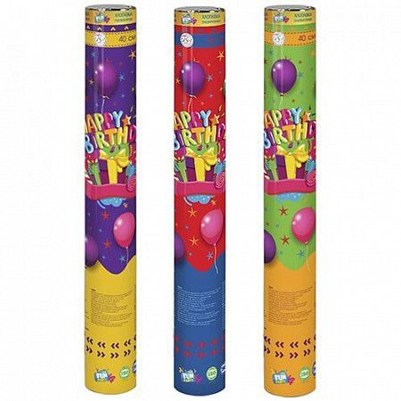 На картинке изображен Хлопушка Bezant пневматическая 40 см полоски PFF554017 Хлопушка Bezant пневматическая 40 см полоски PFF554017