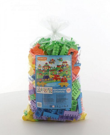 Конструктор Полесье Строитель 454 элемента в пакете 52575