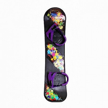 На картинке изображен Детский сноуборд пластиковый Тяни-толкай СД 01.00 с жёсткими креплениями black Детский сноуборд пластиковый Тяни-толкай СД 01.00 с жёсткими креплениями black