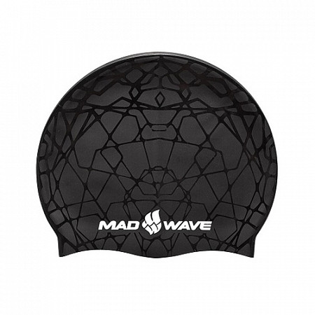 Шапочка для бассейна (плавания) взрослая Mad Wave Cobweb black