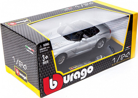 Коллекционная машина Bburago 1:24 Dodge Viper SRT/10 (18-22058) silver