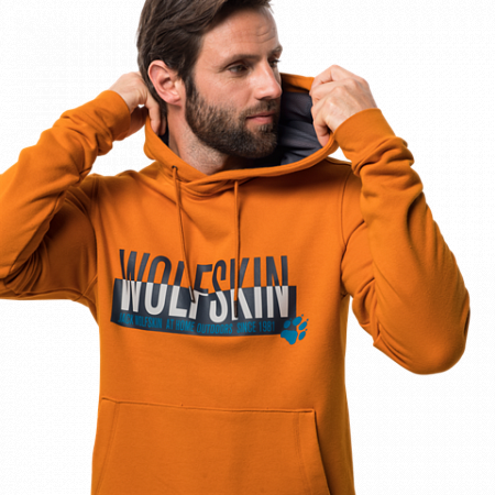 Пуловер мужский Jack Wolfskin Slogan Hoody M desert orange