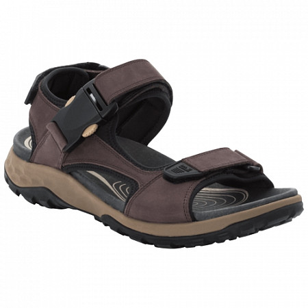 На картинке изображен Сандалии мужские Jack Wolfskin Rocky Path Lt Sandal M dark brown / black Сандалии мужские Jack Wolfskin Rocky Path Lt Sandal M dark brown / black