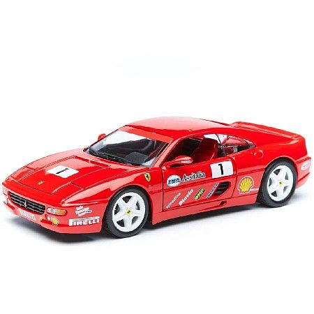 На картинке изображен Машинка Bburago 1:24 Ferrari F355 Challenge (18-26306) red Машинка Bburago 1:24 Ferrari F355 Challenge (18-26306) red