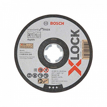 Круг отрезной Bosch 125х6.0x22.2 мм X-LOCK Standard for Inox 2608619262