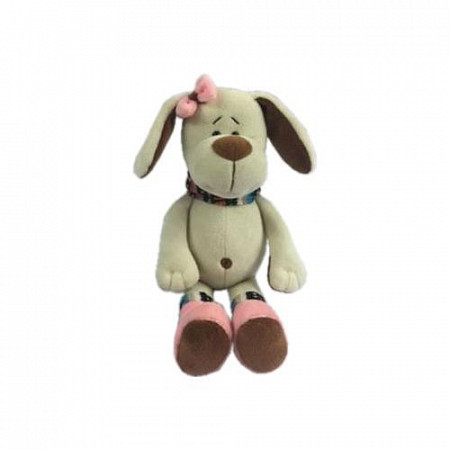 Мягкая игрушка Axiom Собака с розовым бантом 17 см YSW18656