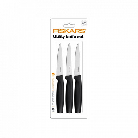Набор ножей для чистки Functional Form Fiskars 3 шт black 1014276