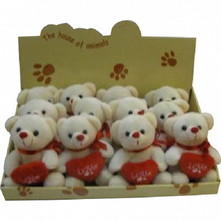 Мягкая игрушка Yiwu Медведь-валентинка KR-6224