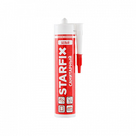 Герметик Starfix силиконовый санитарныйSanitary Silicone 260 мл white SM-57866-1