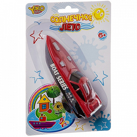 Катер заводной YAKO "Солнечное лето" на шнуре M6510 red