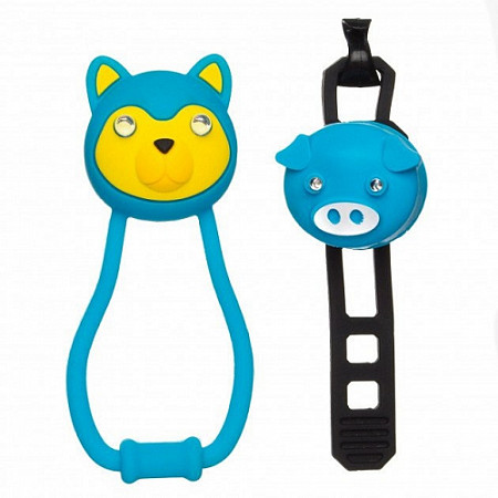 На картинке изображен Комплект освещения Kellys KLS Animal Teddy+Piggy blue Комплект освещения Kellys KLS Animal Teddy+Piggy blue