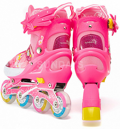 Роликовые коньки Sundays set pink PW-153B-5D