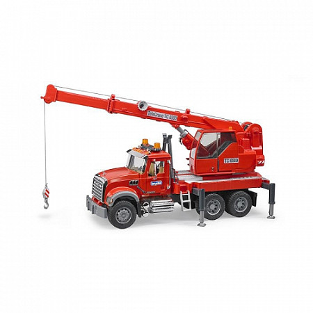 Игрушка Bruder Автокран MACK с модулем со световыми и звуковыми эффектами, красный 02-826