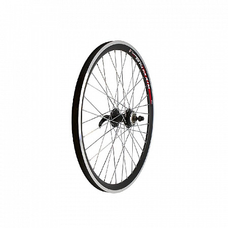 Переднее колесо 20" обод двойной black, втулка, под диск 6 отв,с эксцентриком, black ZXX18856