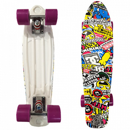 На картинке изображен Penny board (пенни борд) Display Smile/purple Penny board (пенни борд) Display Smile/purple