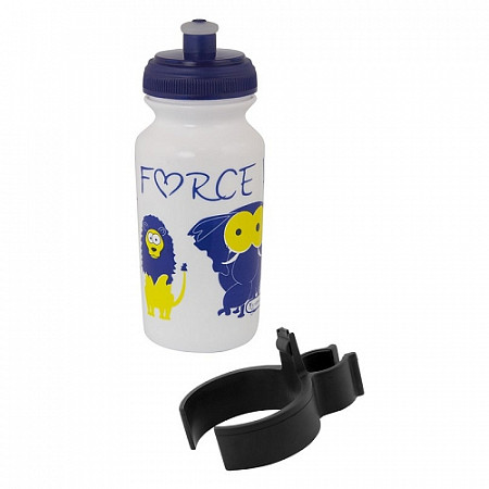 Велобутылка детская Force Zoo с держателем 0,3 л 25091 white