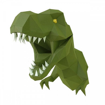 3D-конструктор PAPERRAZ Трофейная голова "Динозавр Завр" Green