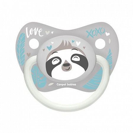 Пустышка Canpol babies Exotic Animals Силиконовая Ортодонтическая 0-6 мес., 2 шт. (23/920_gre) grey