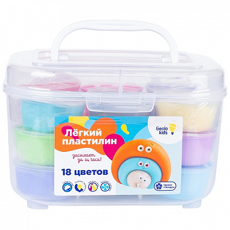 На картинке изображен Набор для лепки Genio Kids Легкий пластилин 18 цветов TA1724 Набор для лепки Genio Kids Легкий пластилин 18 цветов TA1724