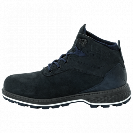 На картинке изображен Ботинки женские Jack Wolfskin Jack Ride Texapore Mid W dark blue / black Ботинки женские Jack Wolfskin Jack Ride Texapore Mid W dark blue / black