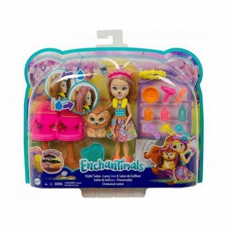 Набор Enchantimals Стильный салон c куклой Лейси Лёва GTM29