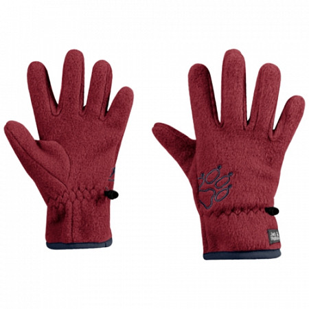 На картинке изображен Перчатки детские Jack Wolfskin Baksmalla Fleece Glove Kids dark lacquer red Перчатки детские Jack Wolfskin Baksmalla Fleece Glove Kids dark lacquer red