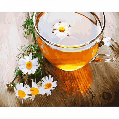 На картинке изображен Картина по номерам Picasso Ромашковый чай PC4050373 Картина по номерам Picasso Ромашковый чай PC4050373