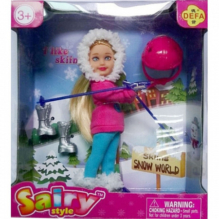Кукла Defa Лыжница 8310 pink/blue