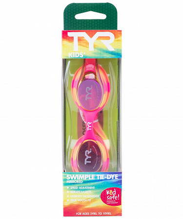 Очки для плавания TYR Kids Swimple Tie Dye Mirrored LGSWTDM/724 pink