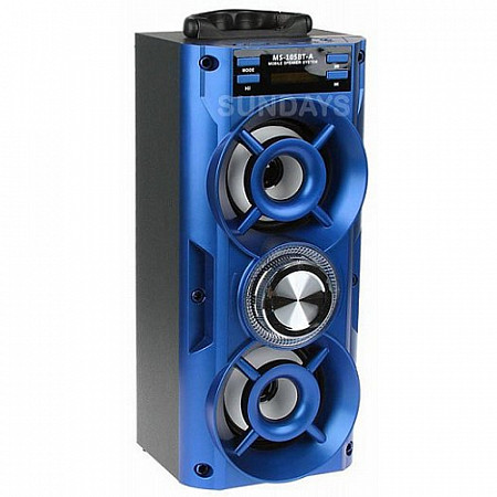 На картинке изображен Колонка Eltronic Bluetooth/USB/MicroSD/FM/LED/дисплей MS-105BT blue Колонка Eltronic Bluetooth/USB/MicroSD/FM/LED/дисплей MS-105BT blue