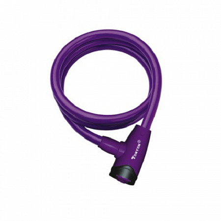 Велозамок тросовый Tonyon 12х1000мм TY565 purple