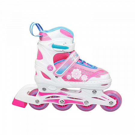 Роликовые коньки Alpha Caprice Floret с набором защиты white/pink/blue