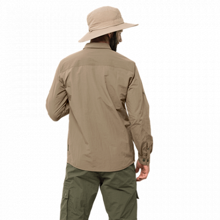 Рубашка мужская Jack Wolfskin Lakeside Roll-Up Shirt M sand dune