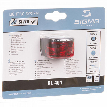 Велофонарь задний Sigma Cuberider I (RL 401) NSI18534 Р97882
