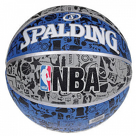 Мяч баскетбольный Spalding NBA Graffiti Outdoor Grey/Blue 7р