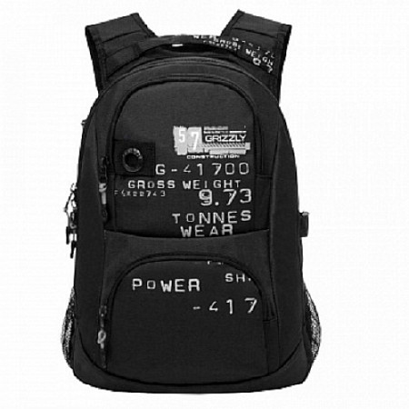 Рюкзак школьный GRIZZLY RU-802-3 /2 black/black