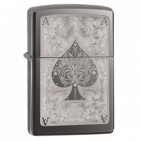 Зажигалка Zippo Ace of Spades Filigree 28323 black ice