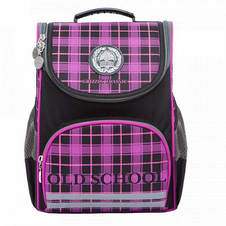 Рюкзак школьный GRIZZLY RA-873-5	 с мешком /1 black/purple