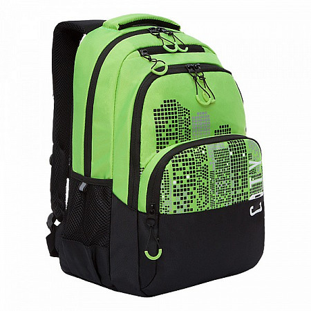 Рюкзак школьный GRIZZLY RU-130-4 /4 black/light green