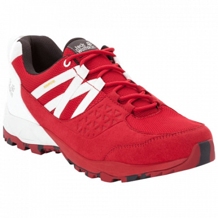 На картинке изображен Полуботинки мужские Jack Wolfskin Cascade Hike Texapore Low M red / white Полуботинки мужские Jack Wolfskin Cascade Hike Texapore Low M red / white