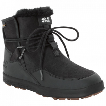 На картинке изображен Полуботинки женские Jack Wolfskin Auckland Wt Texapore Boot W black / black Полуботинки женские Jack Wolfskin Auckland Wt Texapore Boot W black / black