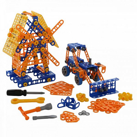 Конструктор Полесье Изобретатель Мельница №2 + Трактор-погрузчик №1 330 элементов в пакете 55132
