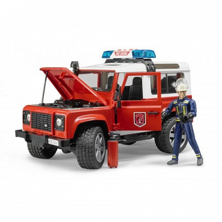 Игрушка Bruder Внедорожник Land Rover Defender Station Wagon Пожарная с фигуркой 02-596